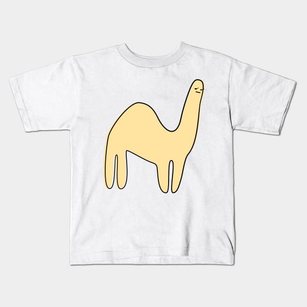 Cute Silly Simple Minimalist Pastel Yellow Camel Small Icon Kids T-Shirt by Charredsky